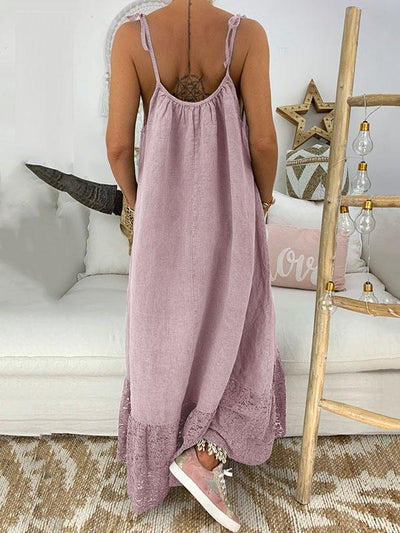 Katy - Solid Maxi Dress with Slit
