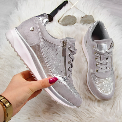 Modern women's sneakers with easy-to-wear zipper closure