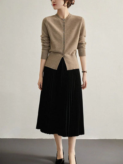 Camila - Brown Buttoned Cardigan