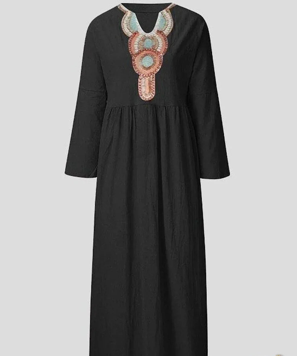 Victoria - Casual long-sleeved V-neck dress