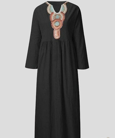 Victoria - Casual long-sleeved V-neck dress