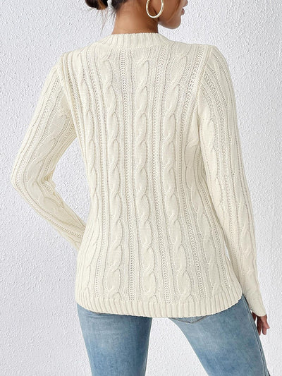 Exquisite sweater with braids and decorative beads