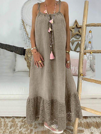 Katy - Solid Maxi Dress with Slit