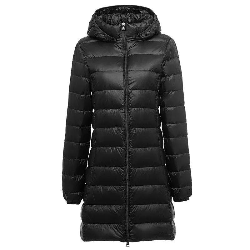 Women's Long Hooded Coat – Warm and Elegant for Any Occasion