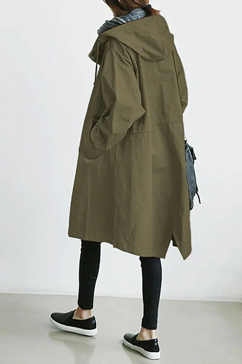 Waterproof jacket with hood for protection from wind and rain