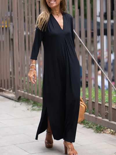 Daniela - Comfortable casual dress with V-neck