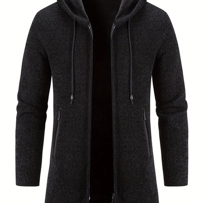 Cozy long hooded cardigan for men for spring and autumn