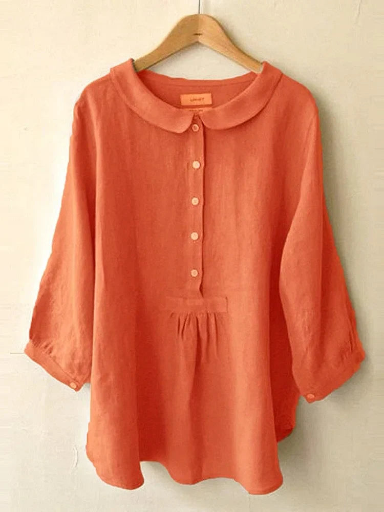 Jessie - Women's Cotton Linen Short Sleeve Shirt