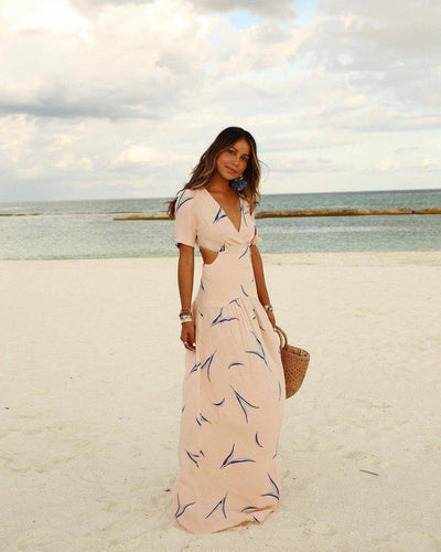 Victoria - New Fashion Maxi Dress with Cut-Out Print