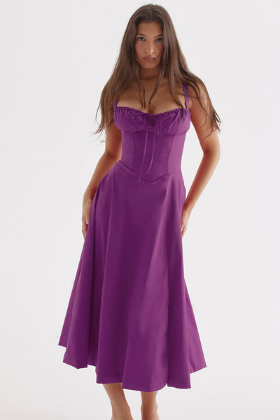Mireia - Floral strap dress with cinched waist