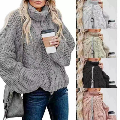 Mireia - Sweet and elegant solid half turtleneck sweater