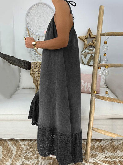 Katy - Solid Maxi Dress with Slit