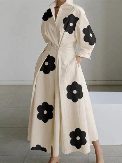 Micaela - Temperament High Waist Printed Maxi Dress
