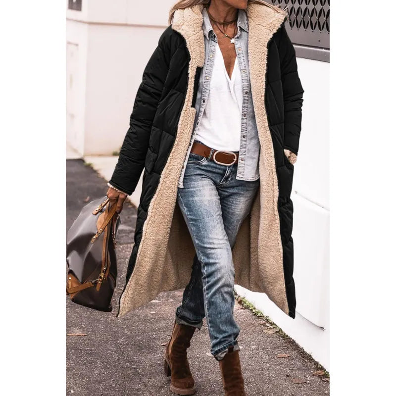 Alicia - Urban jacket with hood and contrasting collar