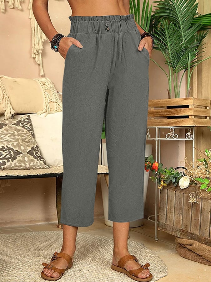 Mia - Women's Casual Straight Cotton Linen Pants