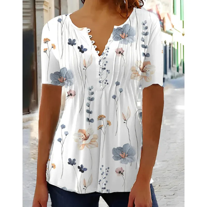 Wendy - Women's Casual Loose Notched Shirt