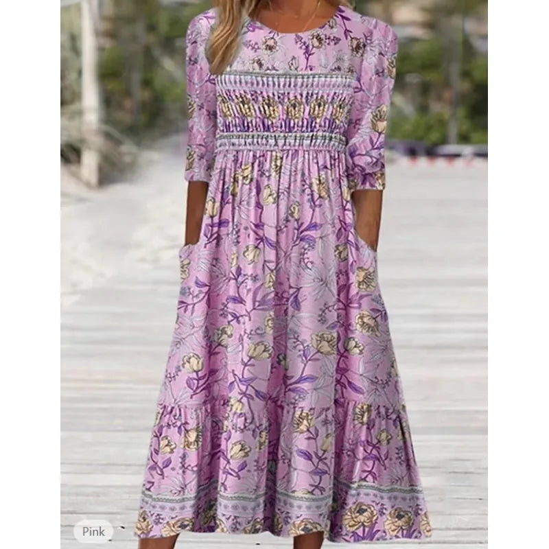 Marta - Vintage dress with ethnic print