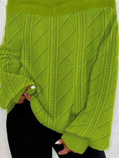 Women's Loose Fit Long Sleeve High Neck Blouse