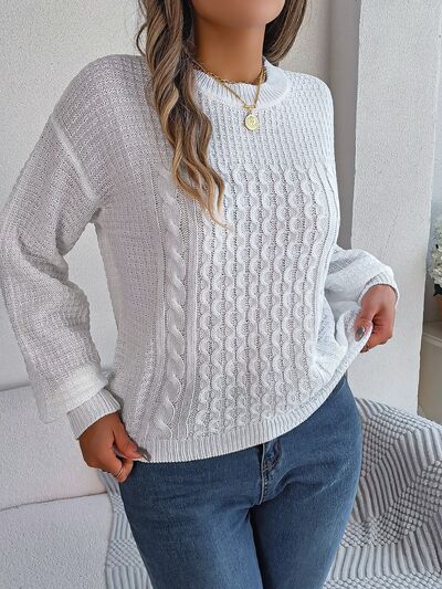 Exquisite sweater with braids and decorative beads