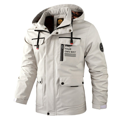 Men's mid-length jacket with hood, stylish and functional