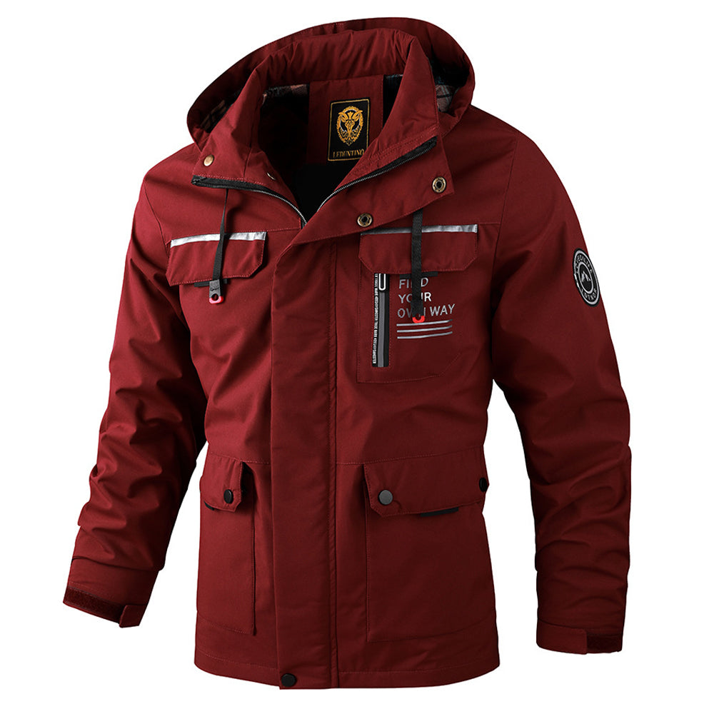 Men's mid-length jacket with hood, stylish and functional