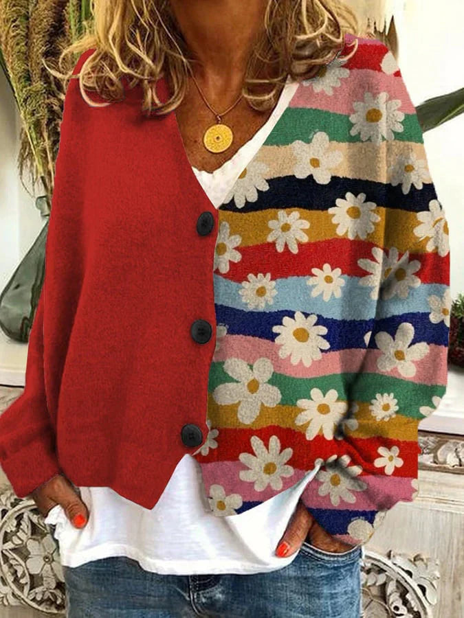 Noa Women's Cardigan - Beautiful long cardigan with a knitted pattern