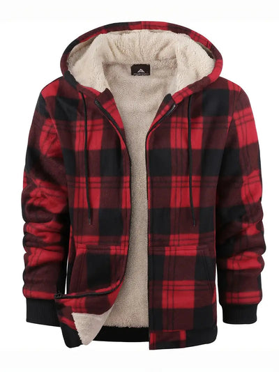 Men's winter jacket with a plaid design, ideal for a stylish and comfortable look.