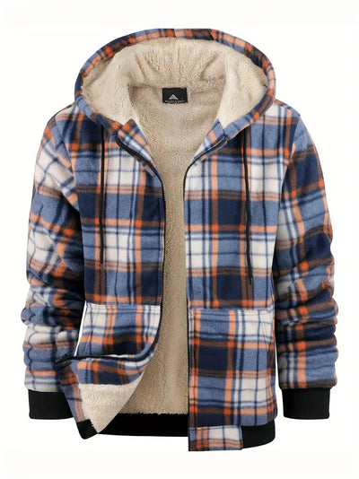 Men's winter jacket with a plaid design, ideal for a stylish and comfortable look.