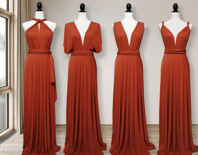 Elegant long evening dress with a versatile and adaptable design