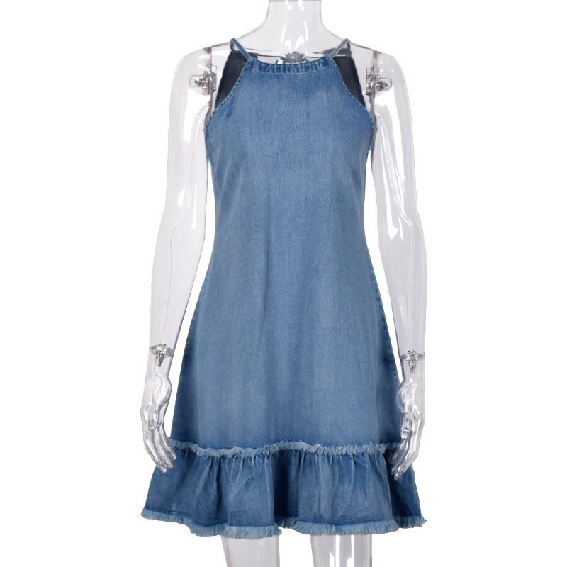 Bohemian style sleeveless mini dress for casual summer looks