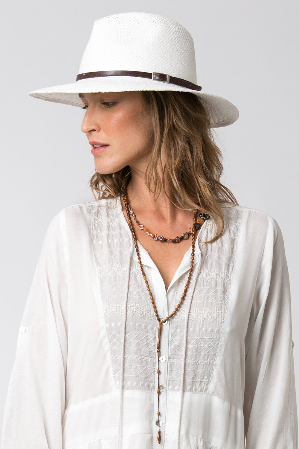 Long summer dress with long sleeves and light style