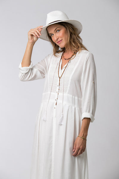 Long summer dress with long sleeves and light style