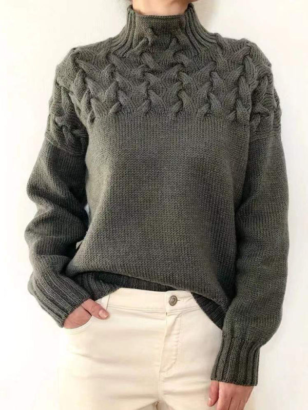 Cozy turtleneck sweater with an original design for everyday wear