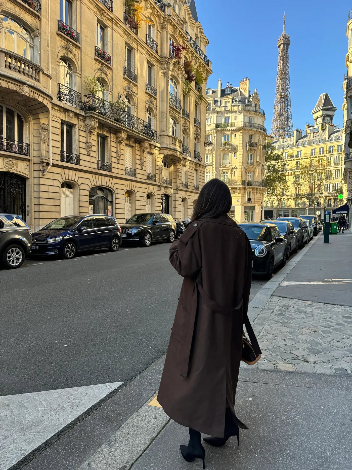 Women's Bitter Brown Trench Coat with Adjustable Belt