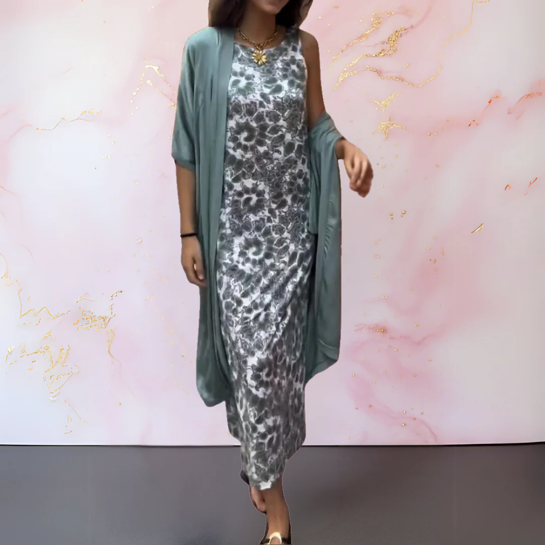 Elegant long dress with light overdress