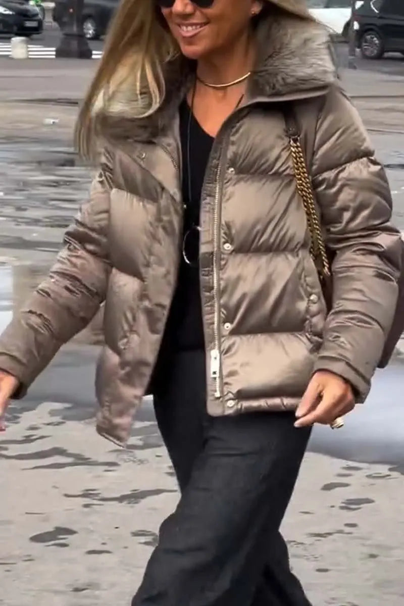 Women's Short Coat - Casual Solid Color Design