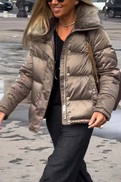 Women's Short Coat - Casual Solid Color Design