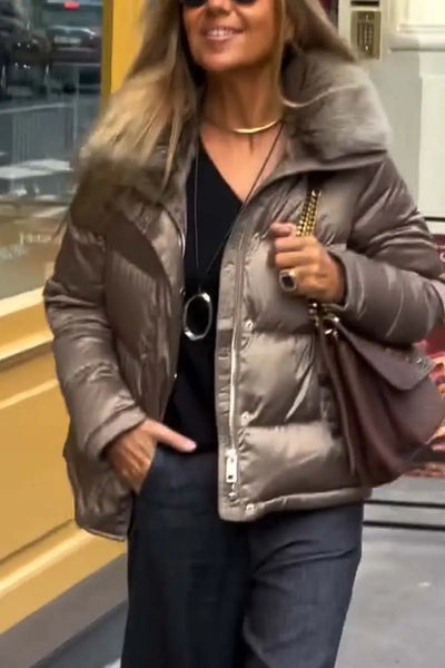 Women's Short Coat - Casual Solid Color Design