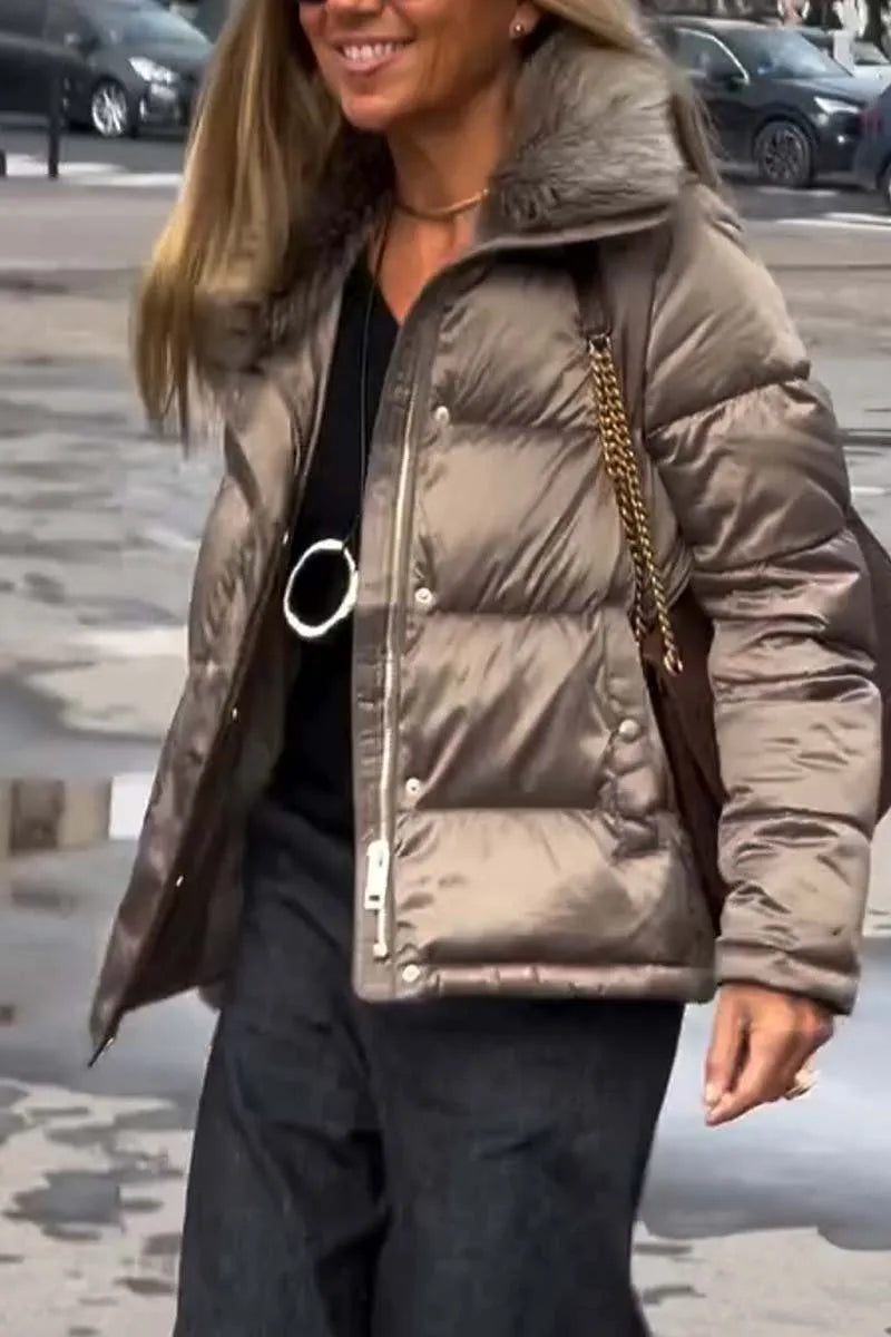 Women's Short Coat - Casual Solid Color Design