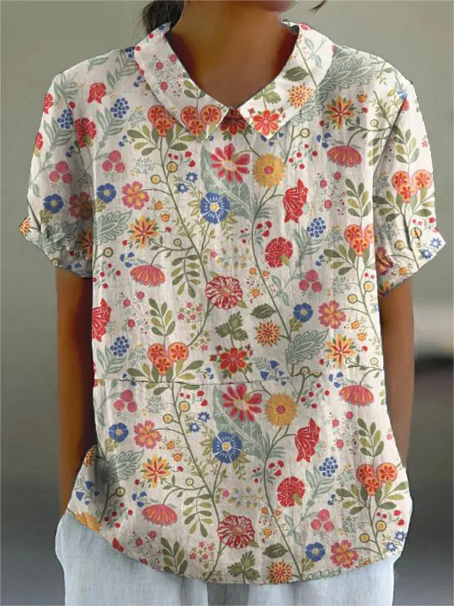 Anna - Women's Casual Pastoral Floral Print Shirt