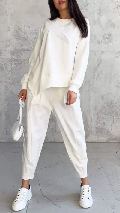 2 Piece Set with Round Neck and Long Sleeves