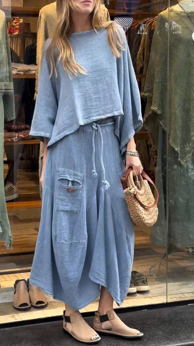 Virginia - Casual round neck mid-length suit