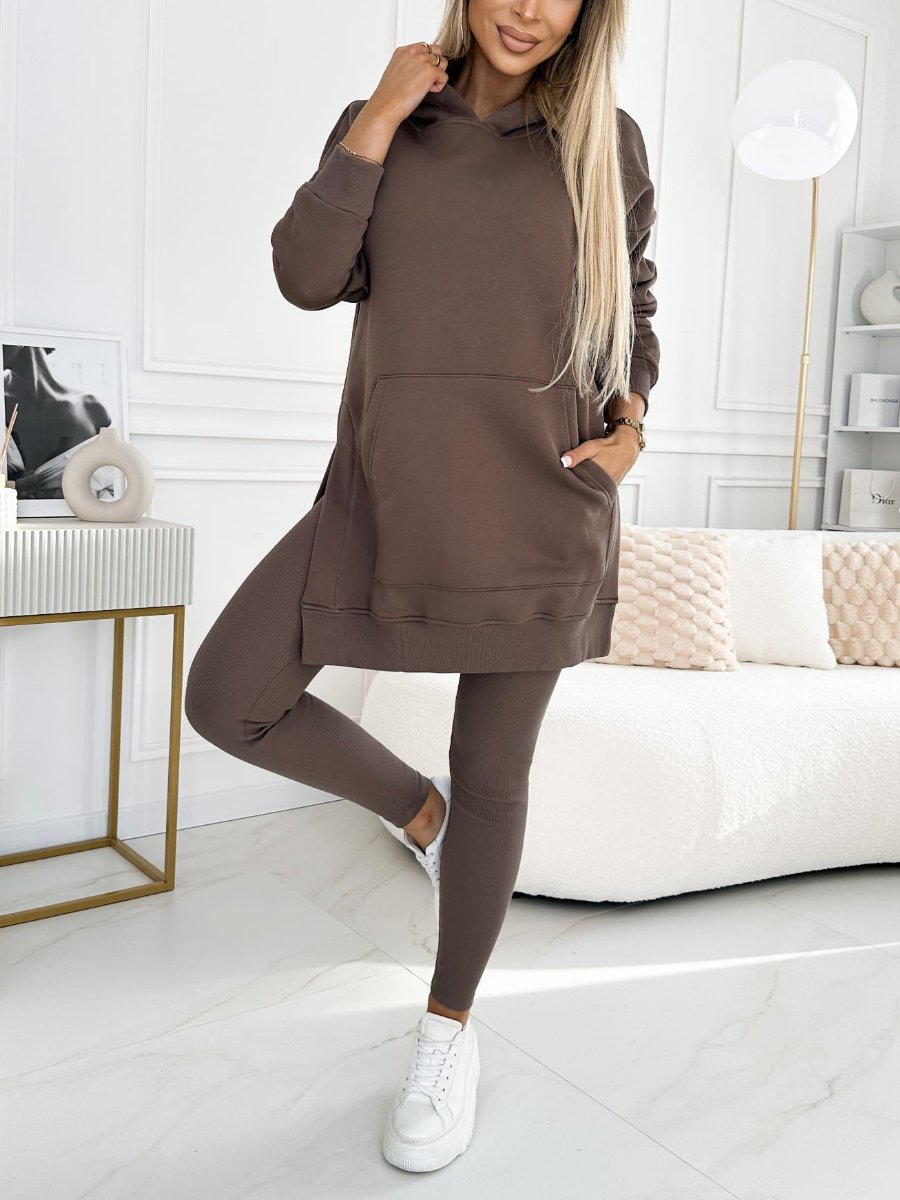 Women's Two Piece Set with Stylish Sweatshirt and Comfy Lined Leggings