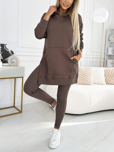Women's Two Piece Set with Stylish Sweatshirt and Comfy Lined Leggings