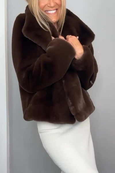 Women's Solid Color Lapel Short Winter Coat