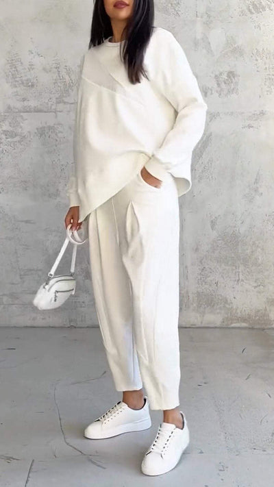 2 Piece Set with Round Neck and Long Sleeves