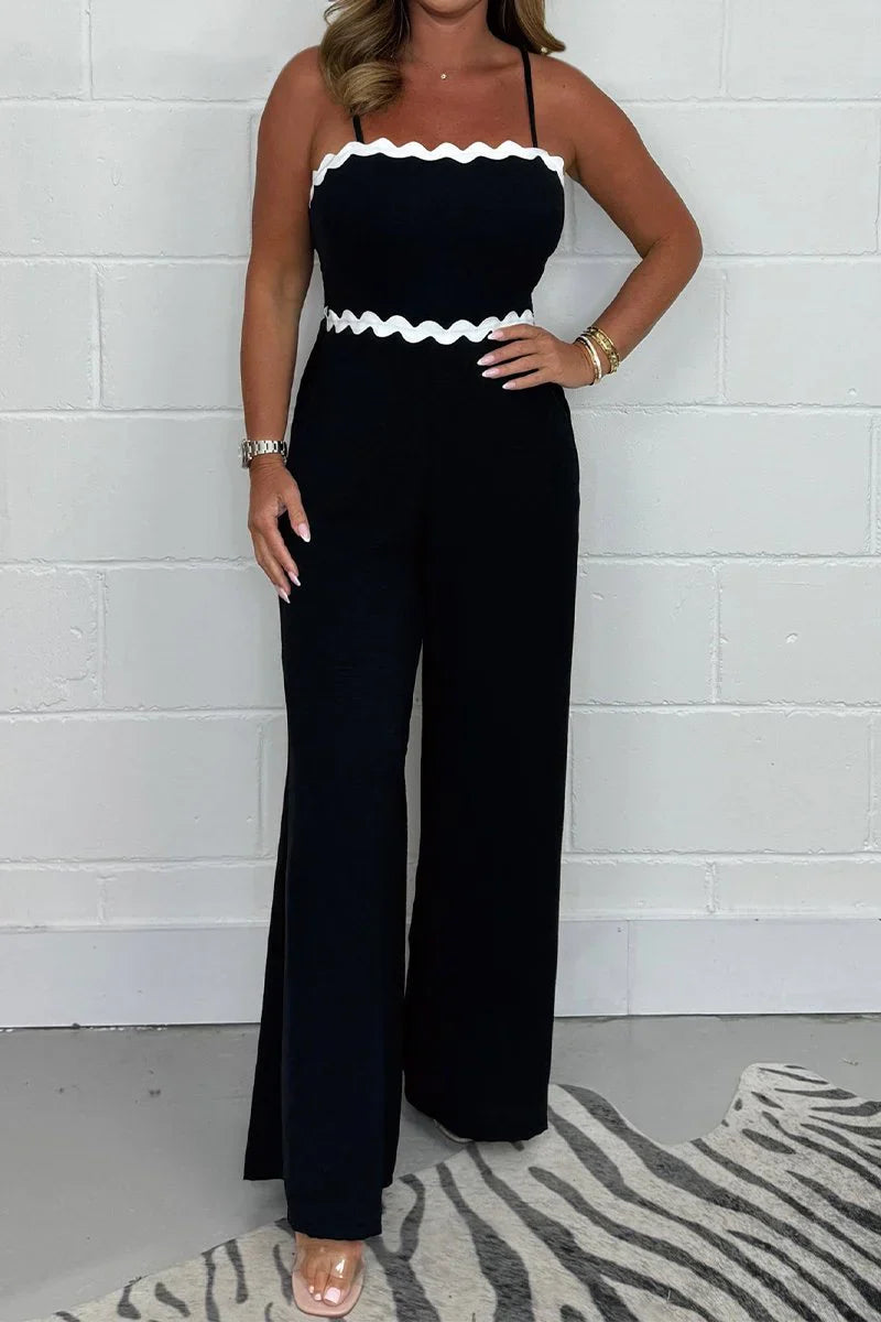 Gianna - Women's Jumpsuit Straps with Wavy Trim