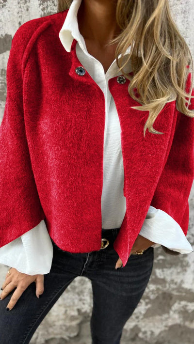 Helena - Long-sleeved round-neck wool coat