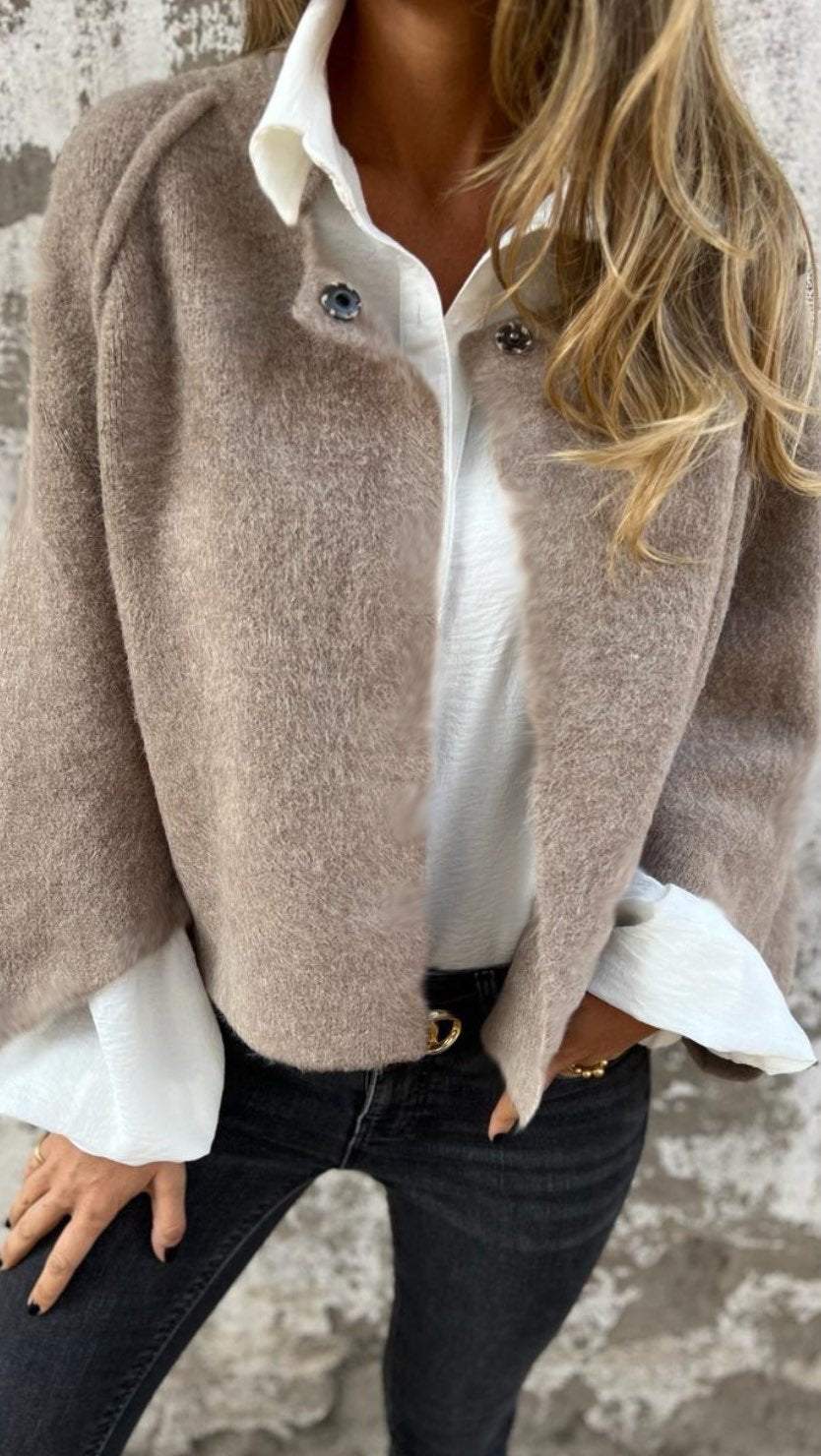 Helena - Long-sleeved round-neck wool coat