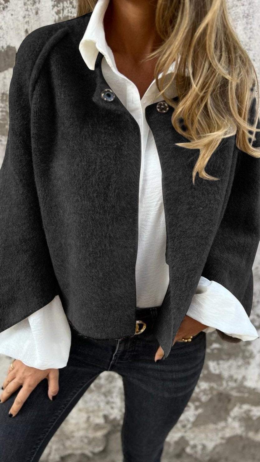 Helena - Long-sleeved round-neck wool coat